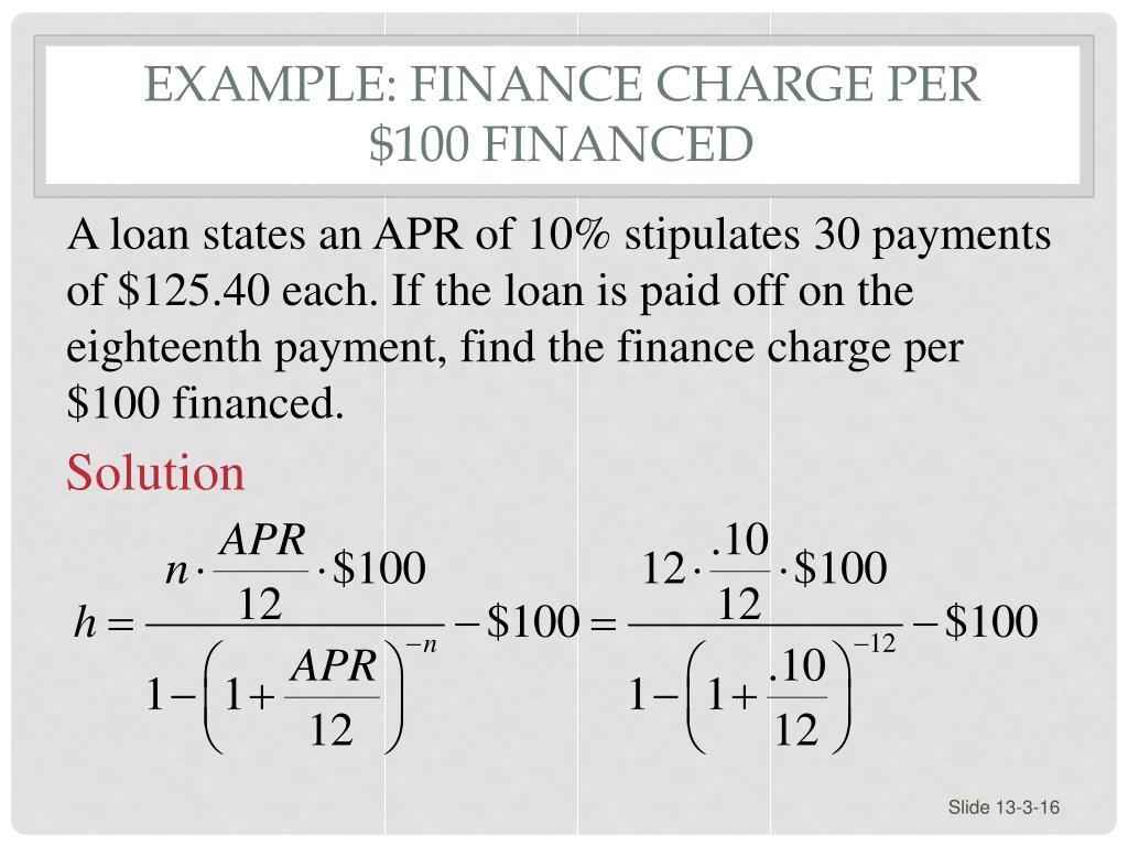 How do you find the finance charge