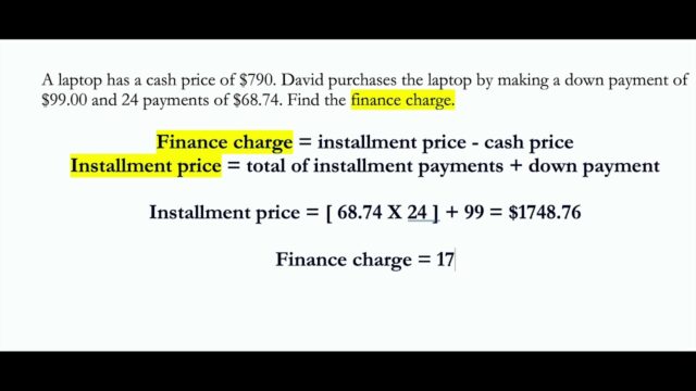 How to find finance charge